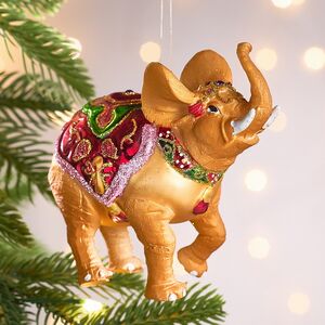 Елочная игрушка Слон Стэнли цирковой 11 см в подарочной коробке, стекло