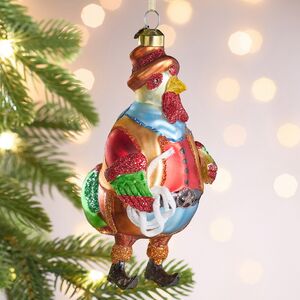 Елочная игрушка Петух Теодор - Sheringham 13 см, в подарочной коробке, стекло
