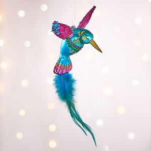 Елочная игрушка Колибри из Сада Чудес 13 см в подарочной коробке, стекло