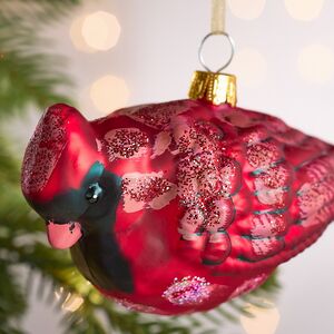 Елочная игрушка Птичка Кардинал - Гисланд 18 см, стекло Winter Deco фото 2