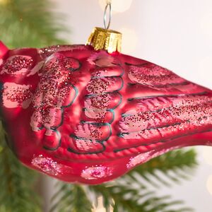 Елочная игрушка Птичка Кардинал - Гисланд 18 см, стекло Winter Deco фото 3