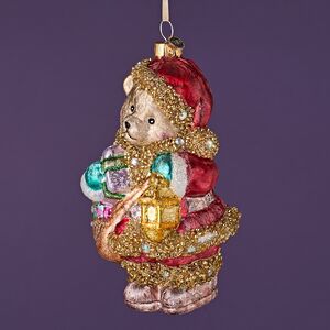 Елочная игрушка Мишка Байли с фонариком 14 см в подарочной коробке, стекло Winter Deco фото 11