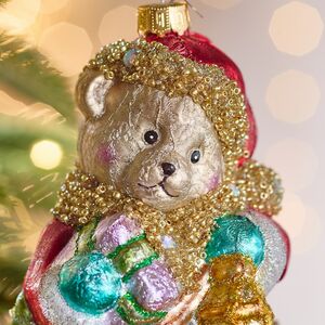 Елочная игрушка Мишка Байли с фонариком 14 см в подарочной коробке, стекло Winter Deco фото 2