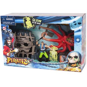 Игровой набор Пираты: Сражение с осьминогом с аксессуарами движение свет Chap Mei фото 2