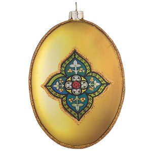 Елочное украшение Овальный Медальон Мадонна с Младенцем-2 10 см стекло, подвеска Holiday Classics фото 2