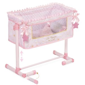 Кроватка для куклы Мария 50 см с опускающимся бортиком нежно-розовая