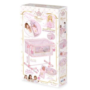 Кроватка для куклы Мария 50 см с опускающимся бортиком нежно-розовая Decuevas Toys фото 3