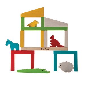 Деревянный конструктор Построй Зоопарк 21 деталь Plan Toys фото 1