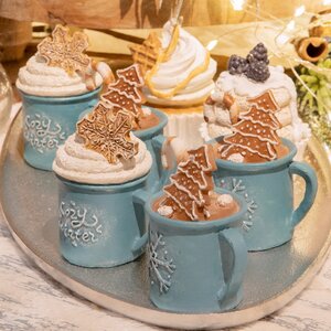 Елочная игрушка Cozy Winter - Какао с маршмеллоу 9 см, подвеска Kaemingk фото 2