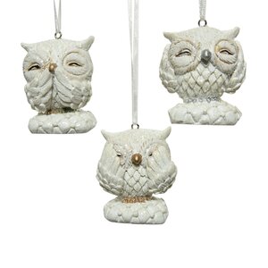 Набор елочных игрушек Совы - Foresta Invernale 7 см, 3 шт, подвеска