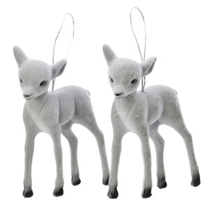 Елочная игрушка Серый Олененок 10 см, 2 шт, подвеска