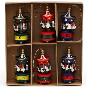 Набор деревянных елочных игрушек Веселая Карусель 6 см, 6 шт Sigro фото 5