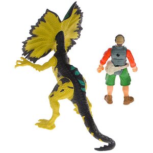 Игровой набор Дилофозавр и охотник со снаряжением движение Chap Mei фото 3