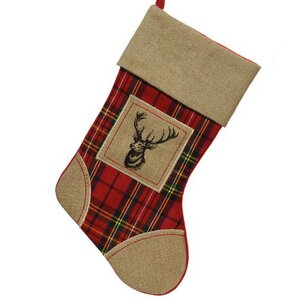 Новогодний носок Шотландская Клетка: Благородный Олень 45 см
