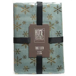 Новогодняя скатерть Снежный Вихрь 180*140 см голубая Kaemingk фото 3