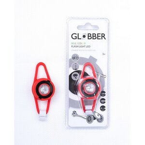 Габаритный LED фонарь Globber для самоката и велосипеда, 7.5 см, красный Globber фото 1