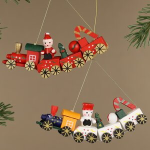 Деревянная елочная игрушка Рождественский Поезд с Сантой 12 см, подвеска Breitner фото 2