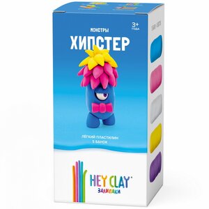 Легкий пластилин Залипаки - Хипстер, 5 цветов, 5 баночек Hey Clay (Хэй Клэй) фото 2