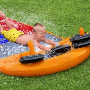 Водная дорожка для скольжения Double Splashy Slide 488 см с двумя надувными колечками Bestway фото 4