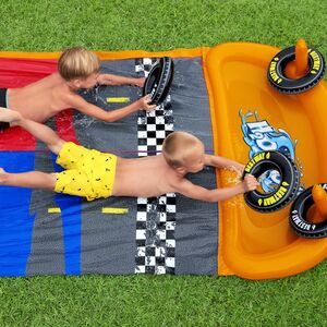 Водная дорожка для скольжения Double Splashy Slide 488 см с двумя надувными колечками Bestway фото 6