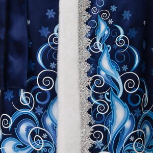 Карнавальный костюм для взрослых Дед Мороз сатиновый с аппликациями, синий, 54-56 размер Батик фото 3