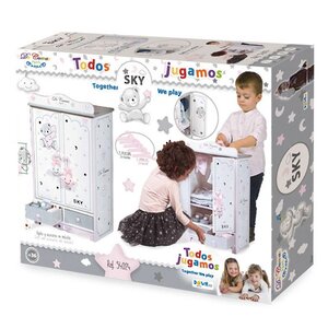 Гардеробный шкаф для куклы Скай 54 см бело-розовый Decuevas Toys фото 3