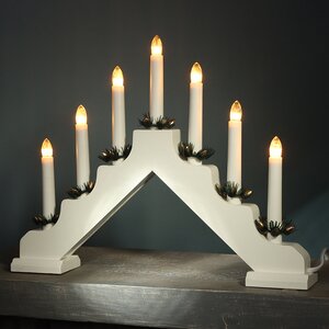 Светильник-горка Кристиан 40*30 см белый, 7 электрических свечей Kaemingk фото 1