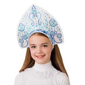 Кокошник на резинке Иней Батик фото 1