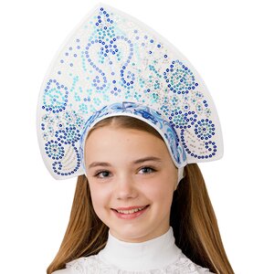 Кокошник на резинке Иней Батик фото 2