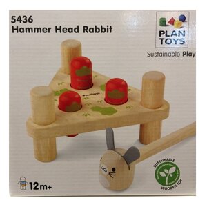 Деревянная игрушка-стучалка Зайчик и Морковки 17*15 см Plan Toys фото 4