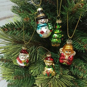 Набор стеклянных елочных игрушек Предания Рождества 5 см, 6 шт, подвеска Breitner фото 2