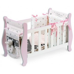 Кроватка для куклы Скай 63 см с бело-розовая Decuevas Toys фото 2