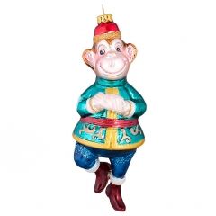 Елочная игрушка Обезьянка-Танцор в Национальном Костюме 17*6*6 см, стекло, подвеска Holiday Classics (Холидэй Классик) фото 1