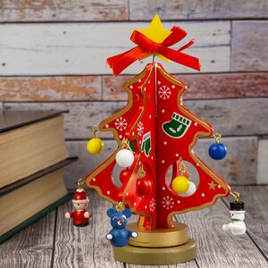 Сувенирная елка с игрушками Датский Сюрприз 16 см красная