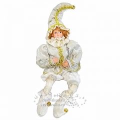 Елочное украшение "Эльф" в бело-золотом наряде, 35 см, подвеска Eggl (Эггл) фото 2