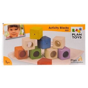 Развивающий набор Активные блоки, 9 кубиков, 35 мм Plan Toys фото 4