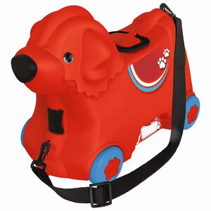 Детский чемодан на колесиках Собачка красный