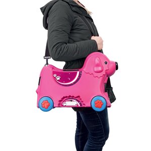 Детский чемодан на колесиках Собачка розовый BIG фото 3