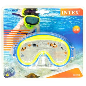 Маска для плавания Mini Aviator голубая с желтым, 3-8 лет INTEX (Интекс) фото 2