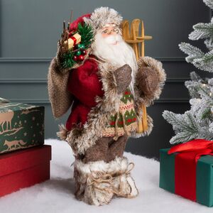 Новогодняя фигура Старина Клаус с гостинцами 30 см Kaemingk фото 5