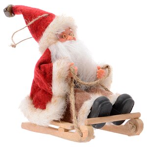 Елочная игрушка Очаровательный Санта на санках 13 см, подвеска Kaemingk фото 1