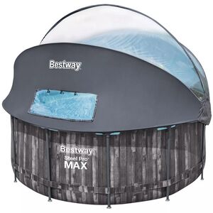 Каркасный бассейн 5619K Bestway Steel Pro Max - Grey Wood 366*122 см, фильтр-насос, навес, лестница Bestway фото 9