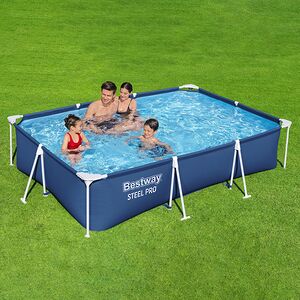 Прямоугольный каркасный бассейн 56411 Bestway Steel Pro 300*201*66 см, фильтр-насос