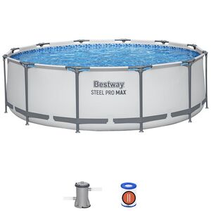 Круглый каркасный бассейн 56418 Bestway Steel Pro Max 366*100 см, фильтр-насос, лестница Bestway фото 2