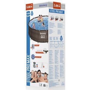 Каркасный бассейн 56709 Bestway Steel Pro Max - Rattan 366*100 см, фильтр-насос, лестница Bestway фото 8