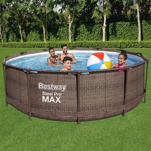 Каркасный бассейн 56709 Bestway Steel Pro Max - Rattan 366*100 см, фильтр-насос, лестница Bestway фото 1