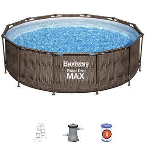 Каркасный бассейн 56709 Bestway Steel Pro Max - Rattan 366*100 см, фильтр-насос, лестница Bestway фото 5