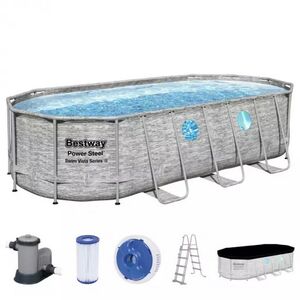 Каркасный овальный бассейн 56716 Bestway Power Steel Swim Vista 549*274*122 см, фильтр-насос, аксессуары Bestway фото 5