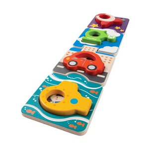 Набор деревянных пазлов для малышей Транспорт, 4 шт Plan Toys (План Тойс) фото 3