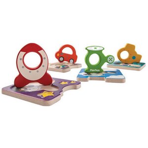 Набор деревянных пазлов для малышей Транспорт, 4 шт Plan Toys (План Тойс) фото 2